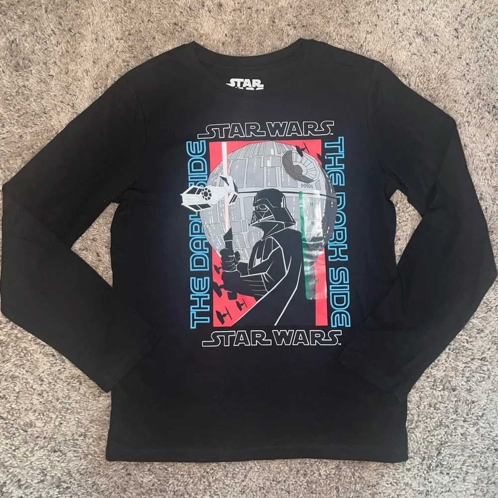 Star Wars Darth Vader Death Star Long Sleeve Graphic T-Shirt - Boys Medium​